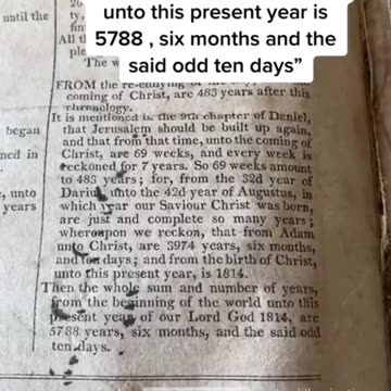 1813 Bible Reveals Age of Earth