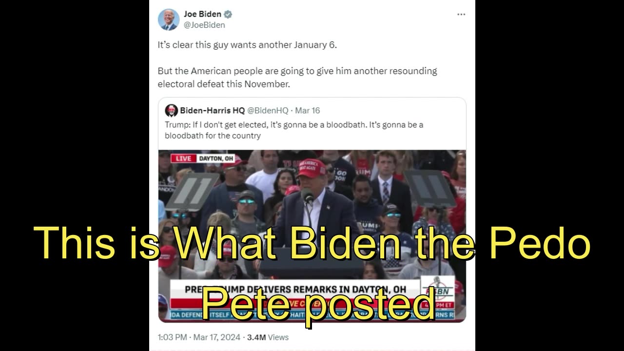 What President Trump actually said and what Biden the Pedo Pete posted on Twitter