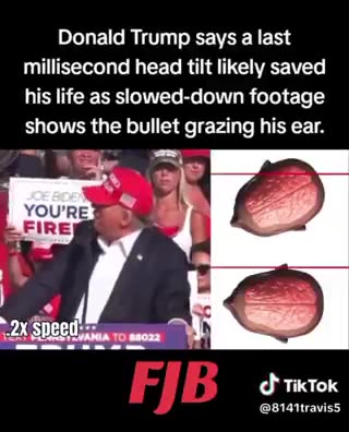 Karli Bonne’ - Slow motion Trump turns head just before the impact