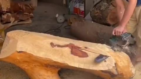 wood carving - amazing techniques making fast a Tiger