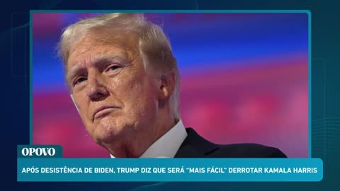 Após desistência de Biden, Trump diz que “será mais fácil derrotar Kamala Harris”