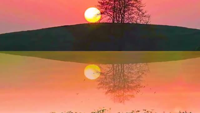 Sunset sets the scene