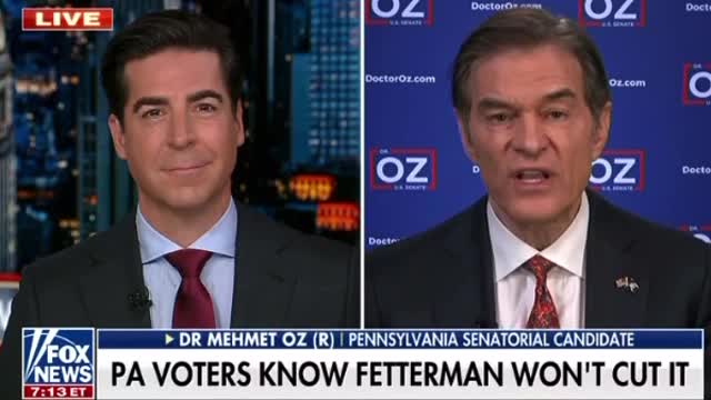 Dr Oz: Dems Prop Up Unfit & Unhealthy Fetterman