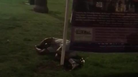 Soccer guy runs into sign