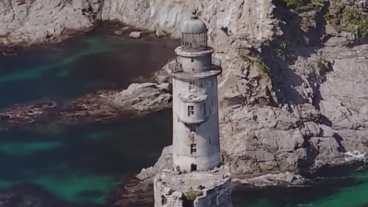 Seaside lighthouse, lonely view, beautiful coast