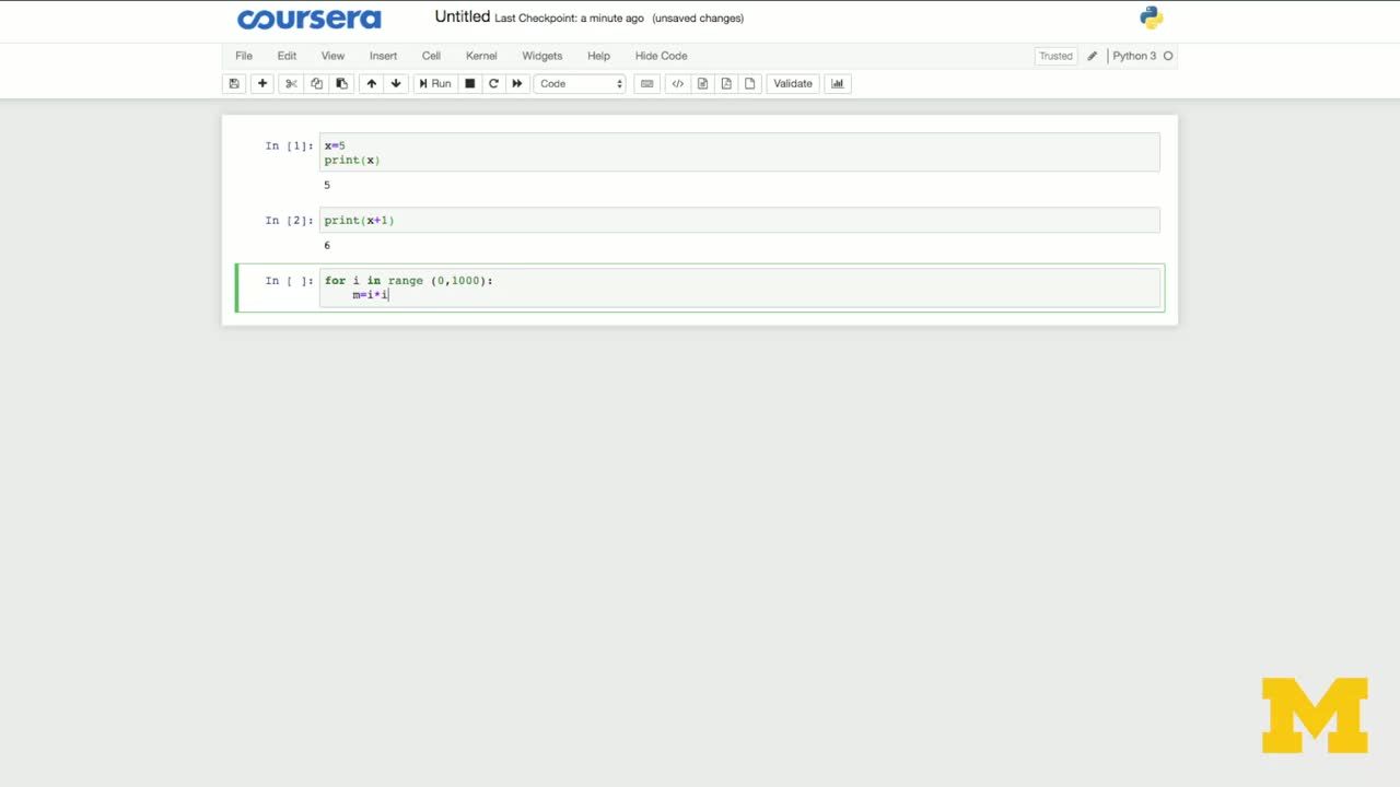 Lecture 03 | The Coursera Jupyter Notebook System - Fundamentals of Data Manipulation with Python