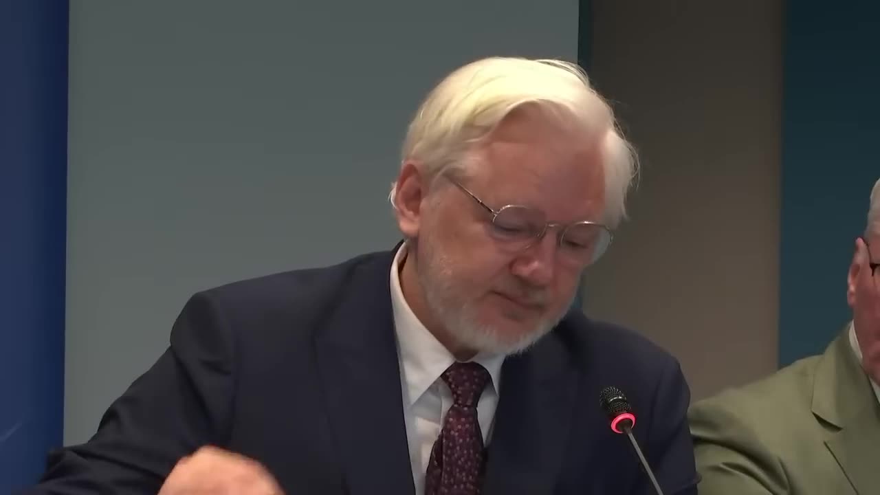 Julian Assange speaking before the Parliamentary Assembly of the Council of Europe (PACE).