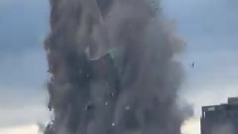 The collapse of the Hertz Tower in Louisiana, damaged by a hurricane, was captured on camera.