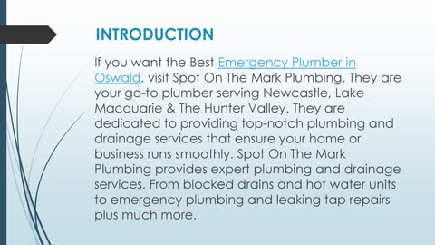 Best Emergency Plumber in Oswald