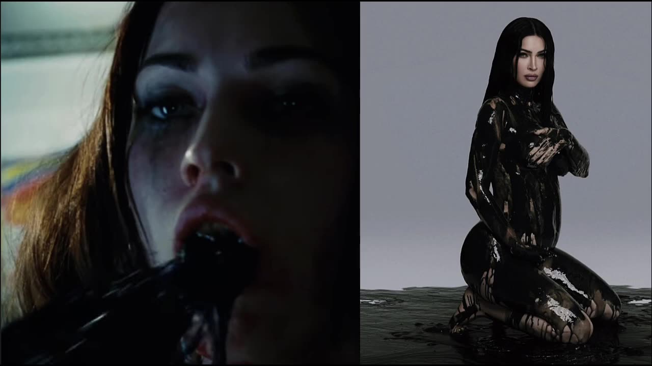 SATANIC WITCH MEGAN FOX ANNOUNCES SHE IS HAVING A DEMONIC BABY WHILE COVERED IN BLACK GOO