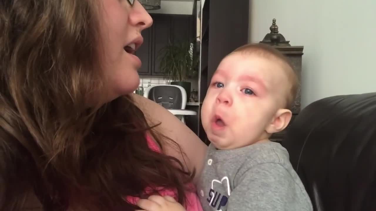 Baby Gets Emotional When Mom Sings Opera! 😱