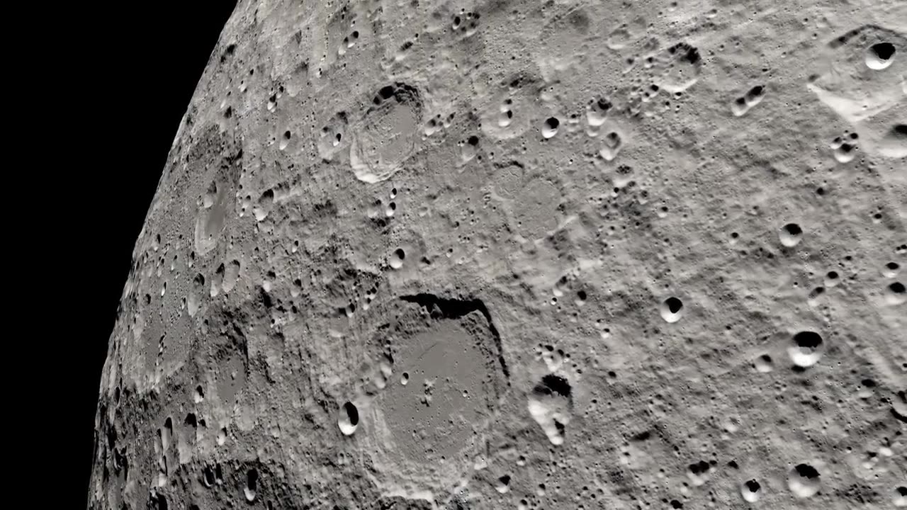 Apllo 13 view of the moon in 4k