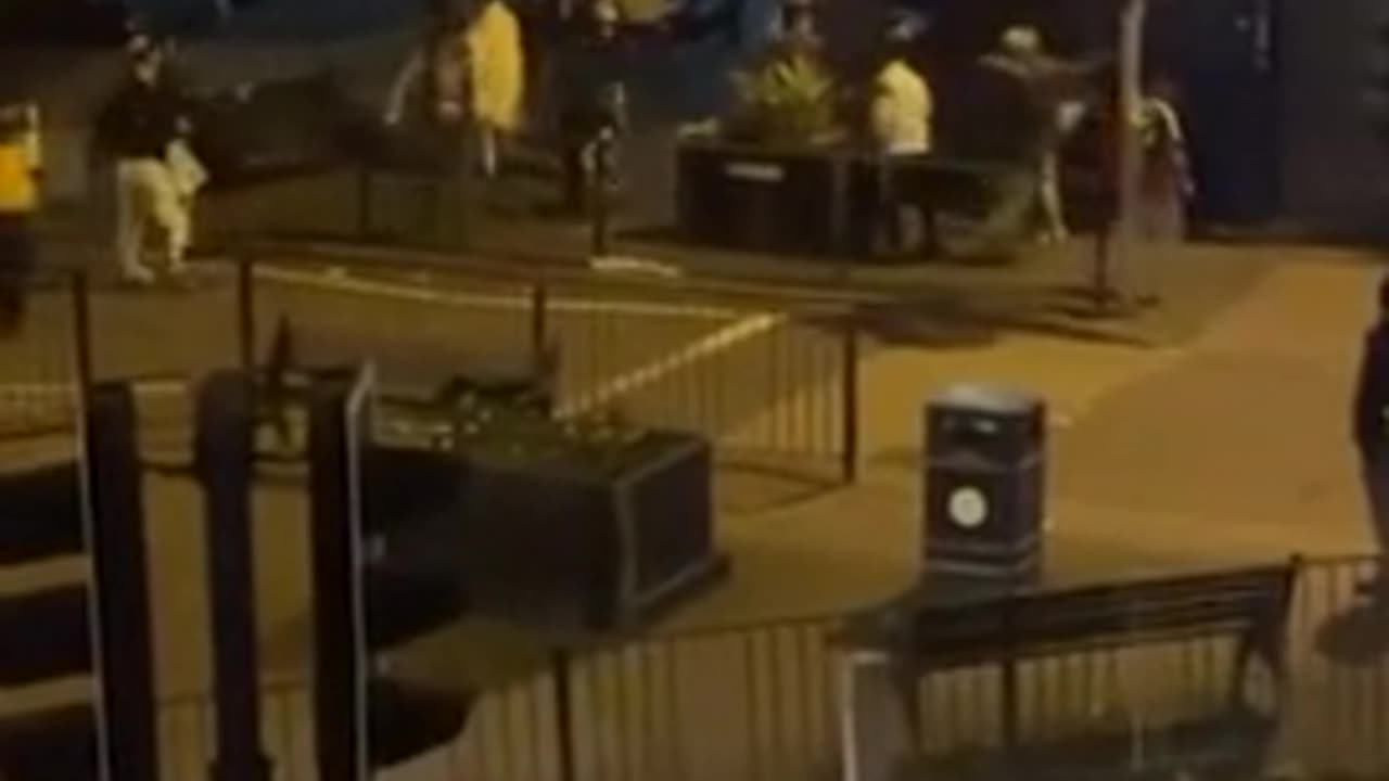 Fight breaks out at sparkshill Birmingham.