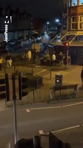 Fight breaks out at sparkshill Birmingham.