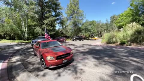 4-20 Convoy Cars Roll Past Newsom's Home