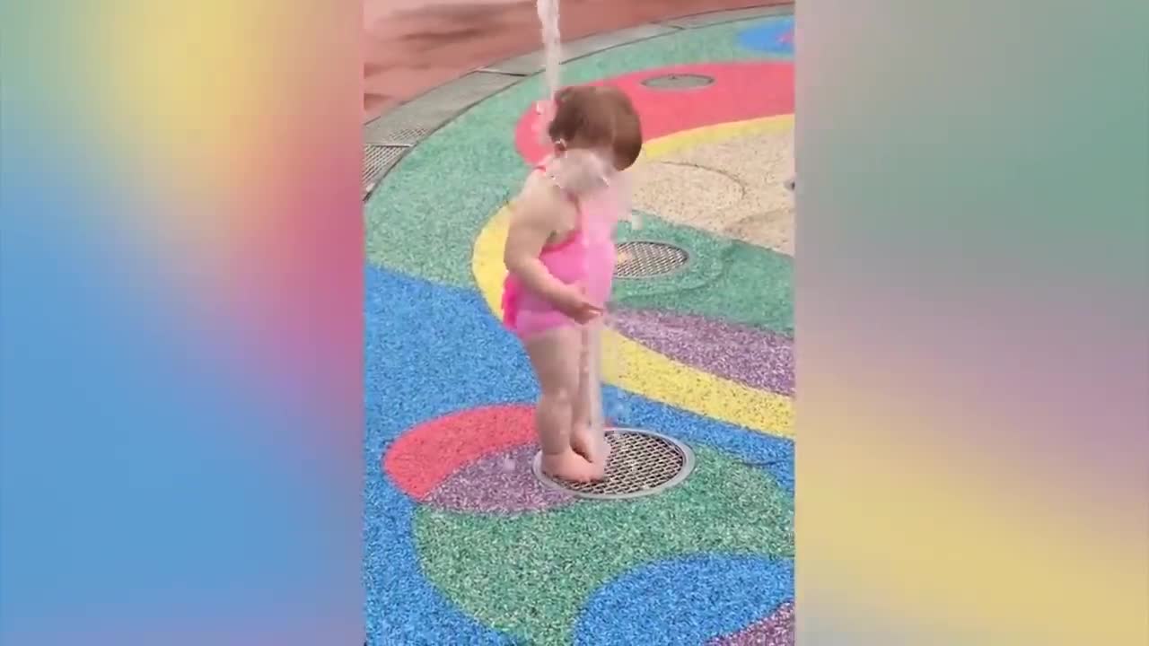 Funny Baby Playing With Water - Baby Outdoor Videos Compilation