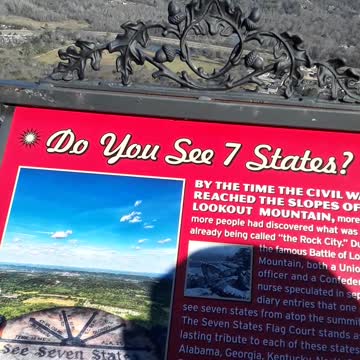 Lookout Mountain Tennessee "Seeing the 7 States", in one glance.