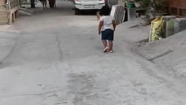 Playing with Puppy kids playing with Puppy