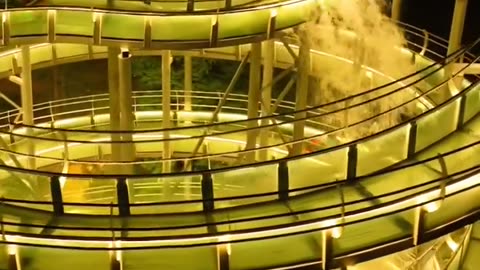 Waterslide by night in Zibo Shandong