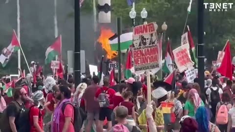 Took down an American flag, burned it, and replaced it with their foreign flag