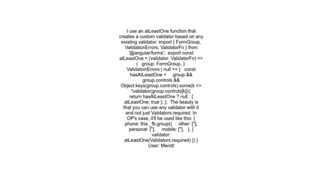Angular2 FormBuilder Validators require at least one field in a group to be filled