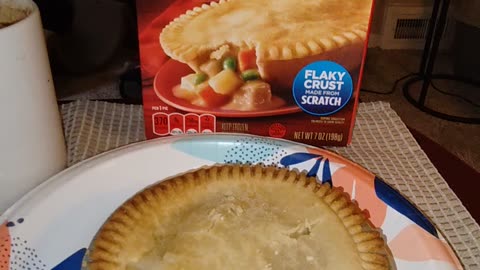 Eating Banquet Chicken Pot Pie, Dbn, MI, 4/3/24