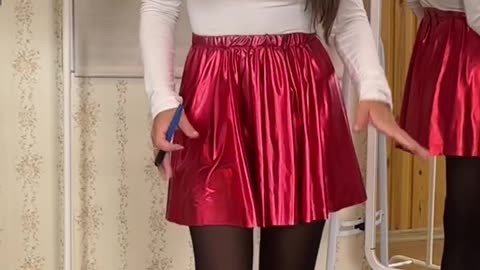 Try on Short skirt on me