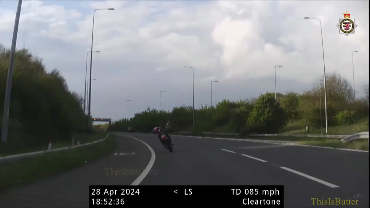 Dash cam video caught biker, 19, as he hit speeds of 150mph in pursuit