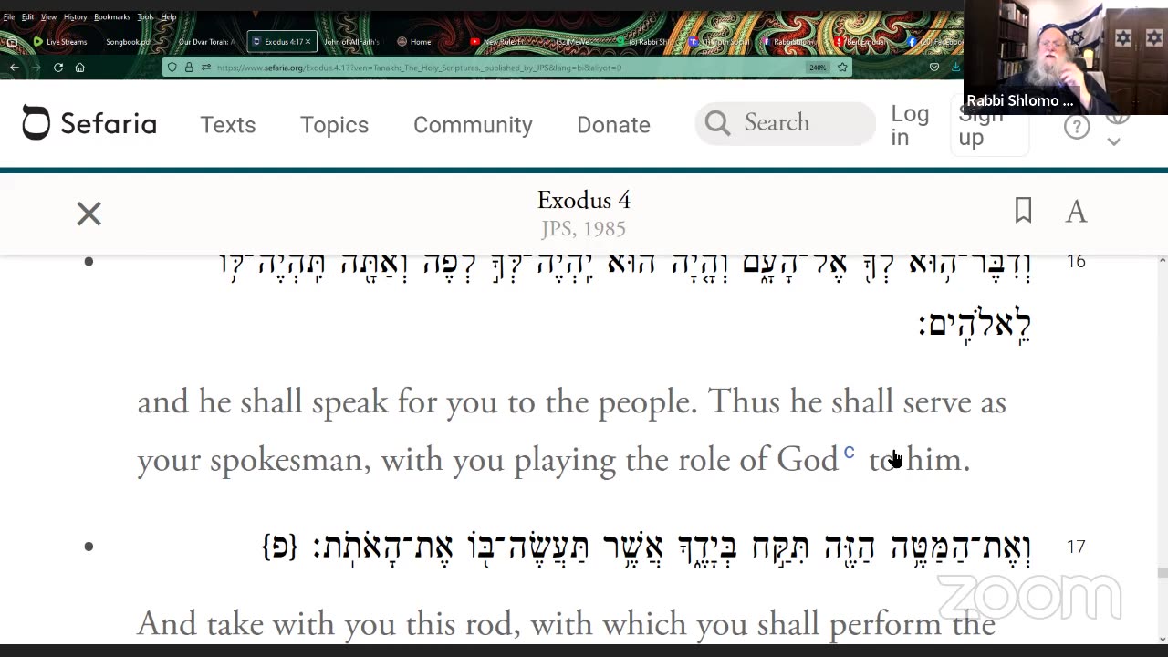 Shemot Exodus 1:1-6:1 Parsha Reading and Chat with Rabbi Shlomo Nachman, BeitEmunah.org