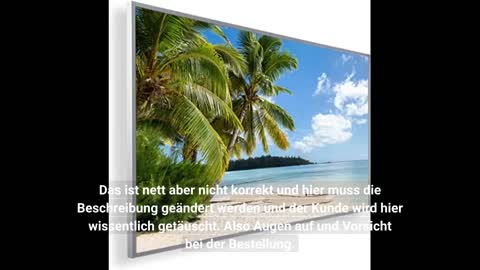 Infrarot Heizung Elektroheizung Thermostat 130, 300, 450, 600, 800, 1000 Watt - 5 Jahre