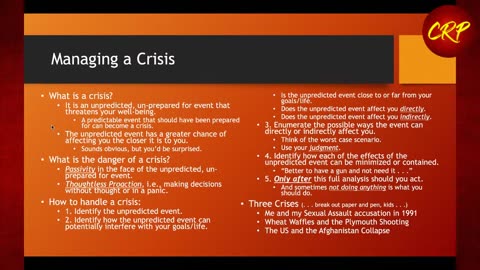 Weekly Webinar #72: Managing a Crisis