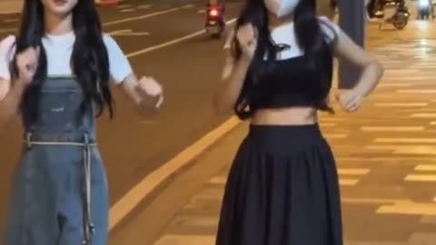 Cute girls dancing