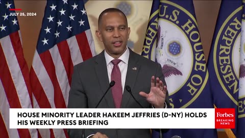 Reporter Presses Hakeem Jeffries On VP Kamala Harris Potential Impact On Down Ballot Races
