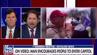 Darren Beattie talks about a man who encouraged Trump supporters to enter the US Capitol.