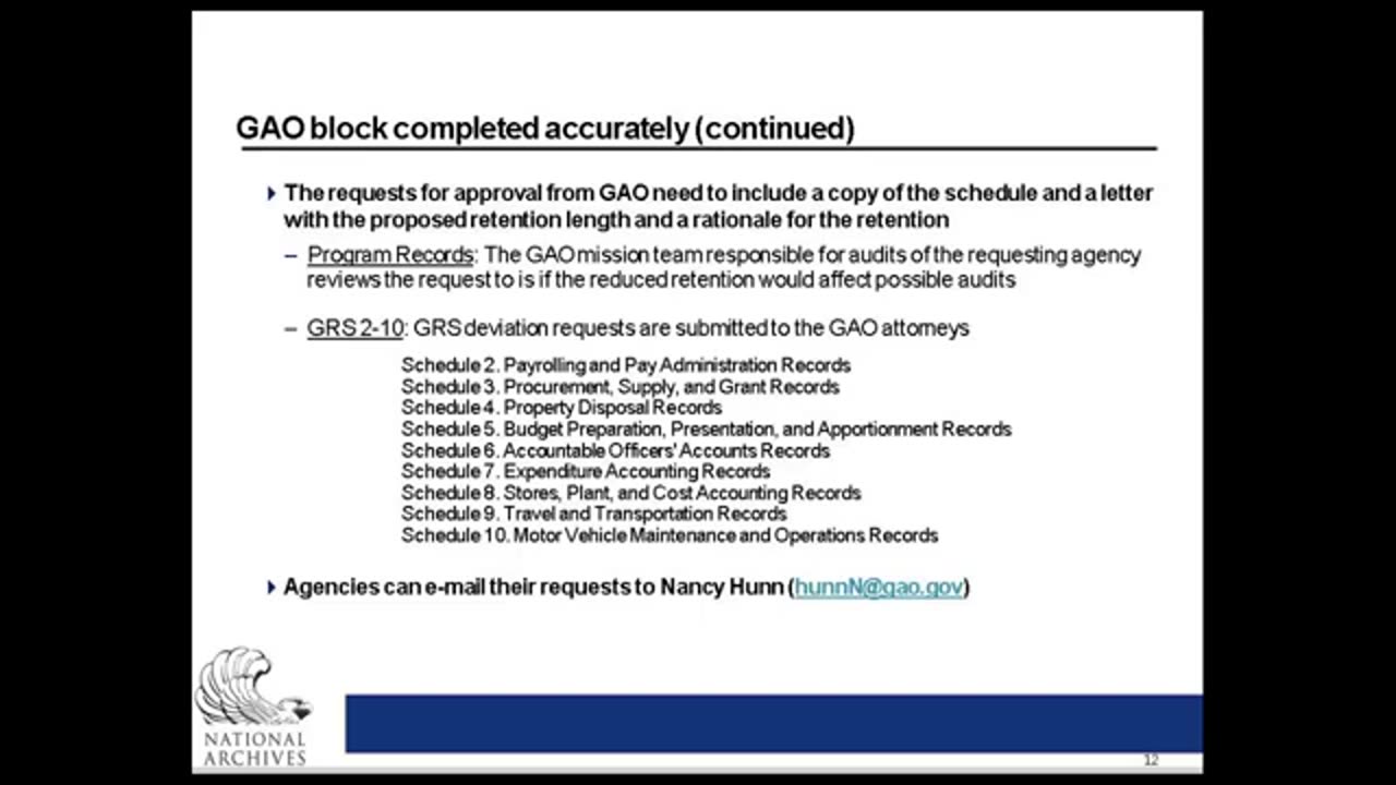 Records Schedule Quality Control Checklist