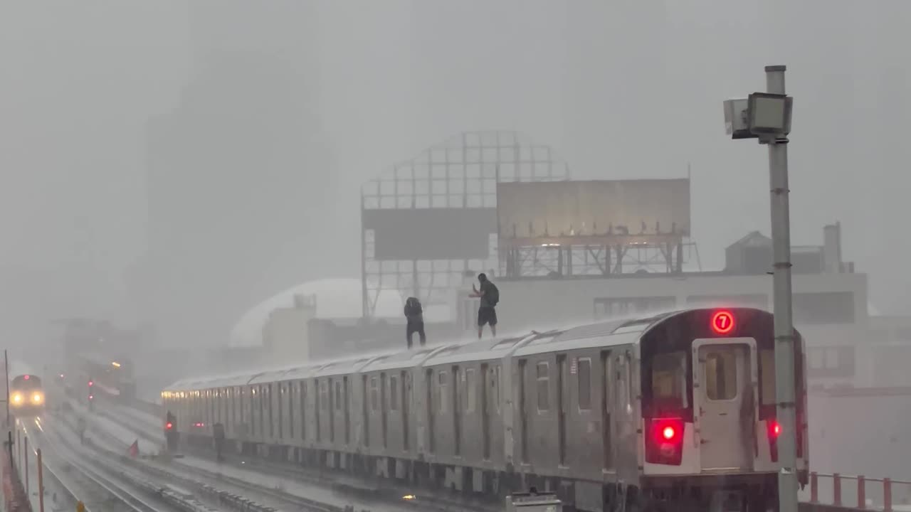 New York Subway Surfers In The Rain