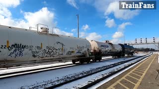 CN 3226 & CN 3911 Engines Manifest Train East In Ontario