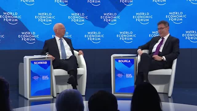 Klaus Schwab and Albert Bourla talk conspiracies and anti vaxxers at The World Economic Forum 2022