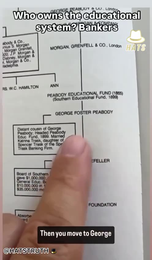 Who owns the school system? Bankers: Rothschilds and JP Morgan.