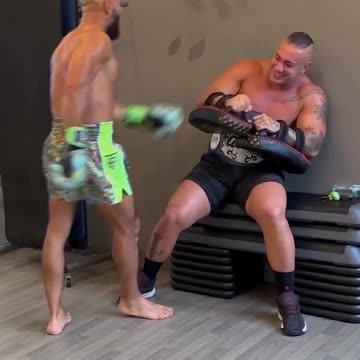 Crazy moment Lionel Messi's bodyguard breaks WALL