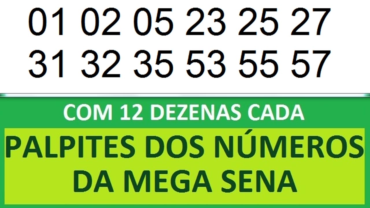 PALPITES DOS NÚMEROS DA MEGA SENA COM 12 DEZENAS ny nz n0 n1 n2 n3 n4 n5 n6 n7 n8 n9