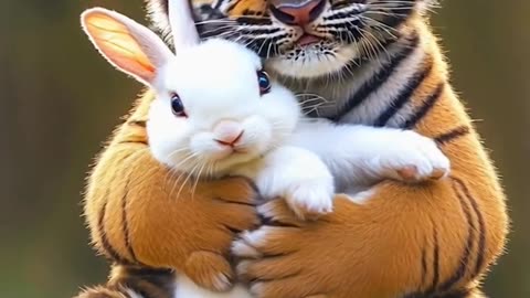 Baby tiger got a new friend