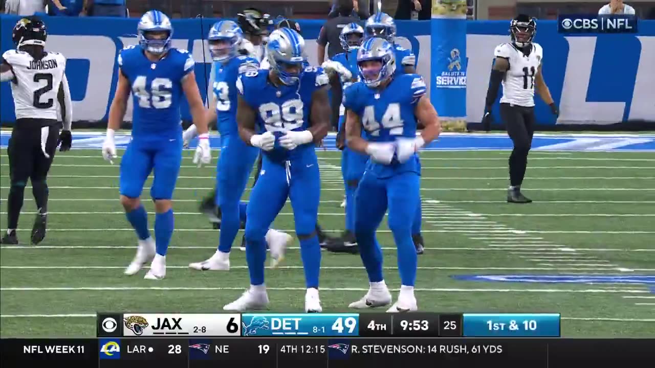 Detroit Lions celebrate with the “Trump dance.”