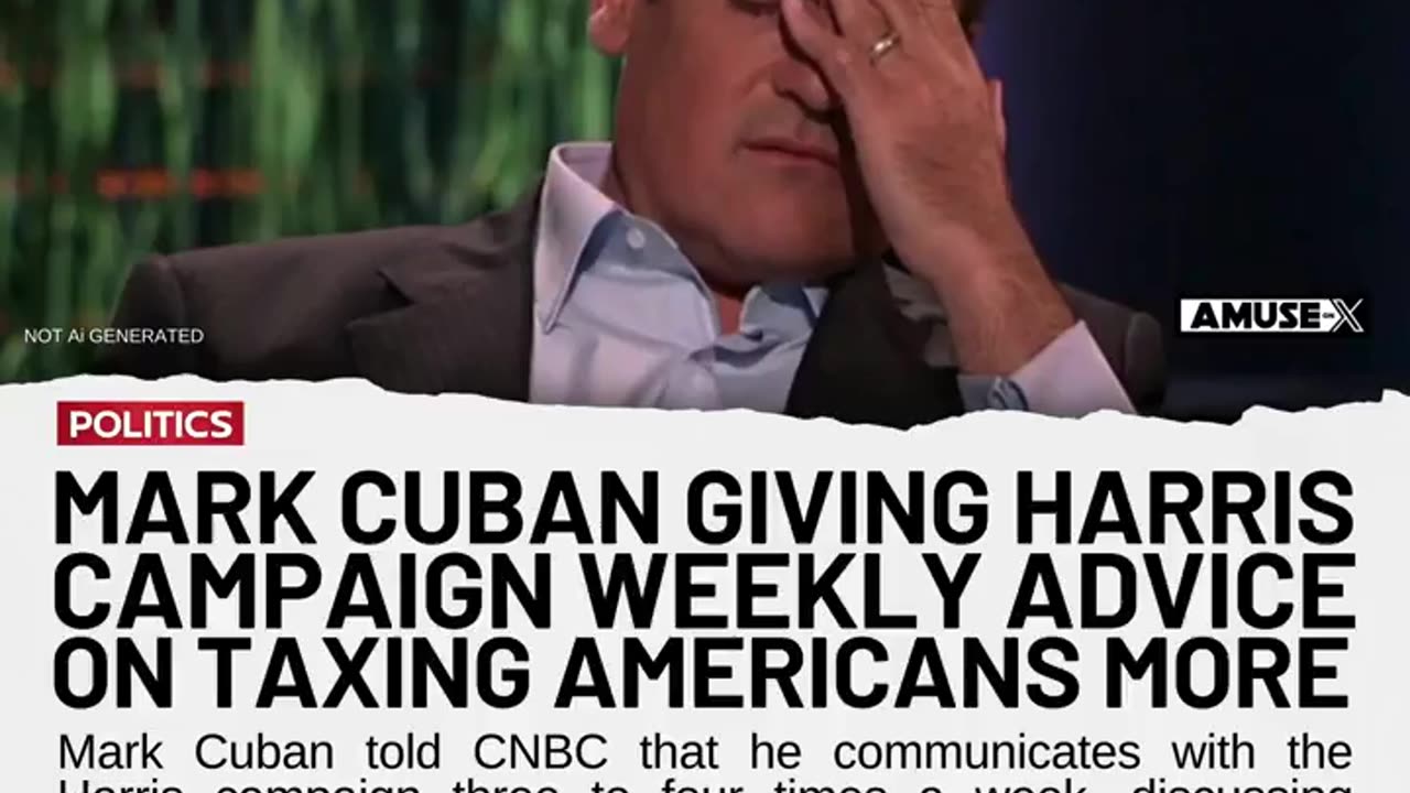 TAXES: Kamala Harris advisor Mark Cuban thinks you should pay more in taxes.