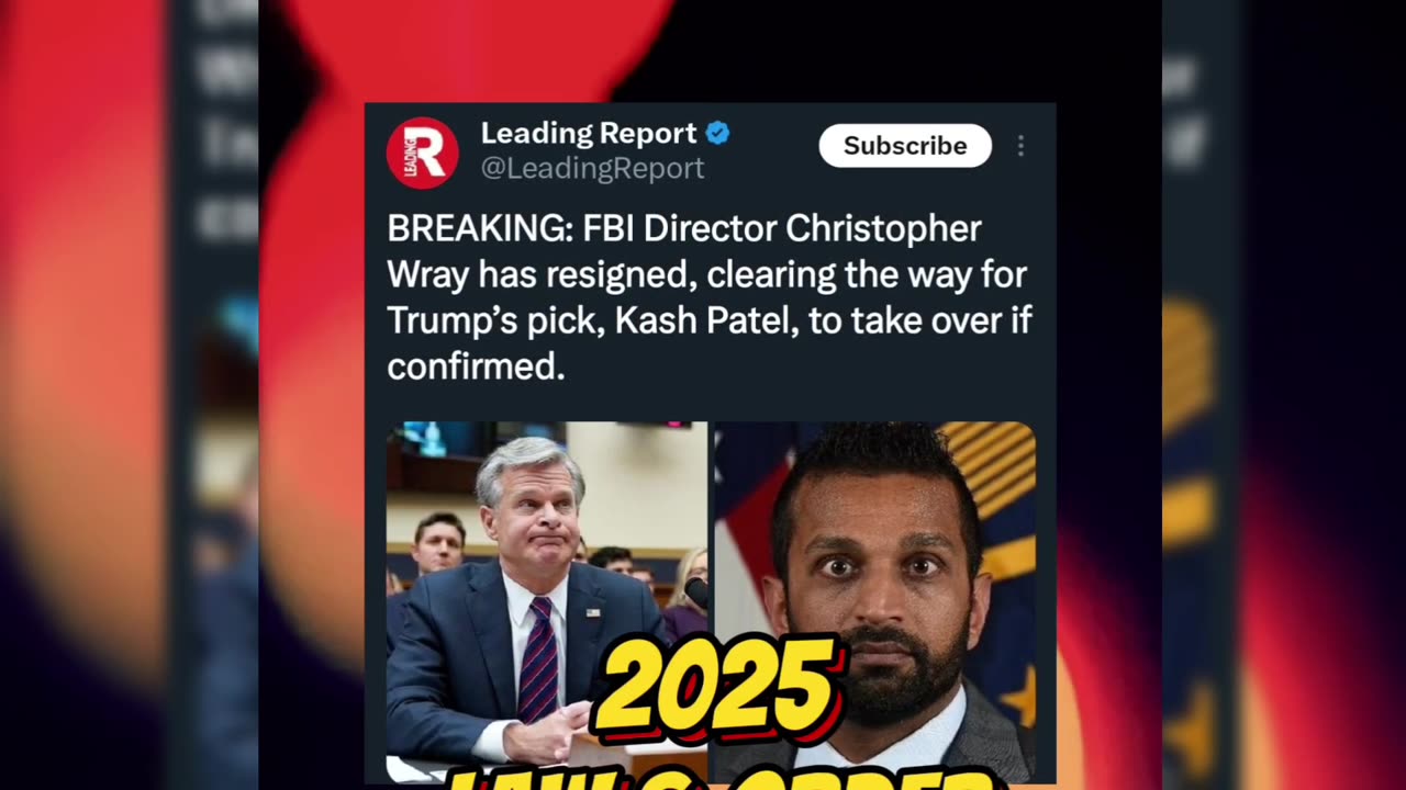 Radical Woke ass Christopher Wray quit as FBI Director 2025 MAGA taking Over