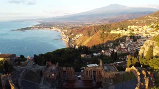 Taormina Sicily Italy - View From Drone