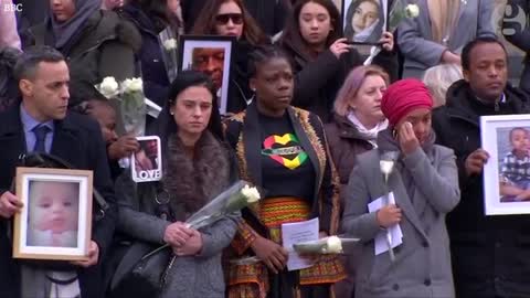 Grenfell Tower families hold vigil on the steps of St Paul's