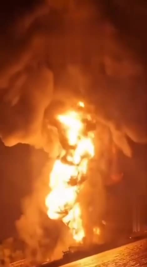 Russian Geran-2 strike at the Izmail port in Odessa, Ukraine