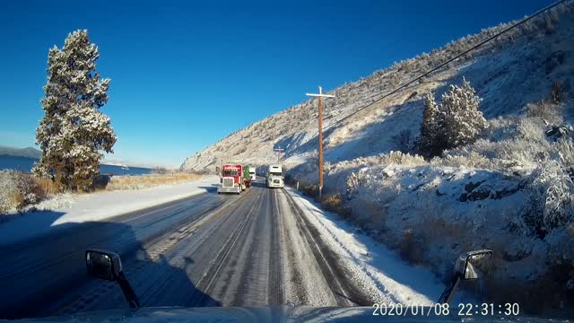 Big Rig Emerges From Icy Accidents Unscathed