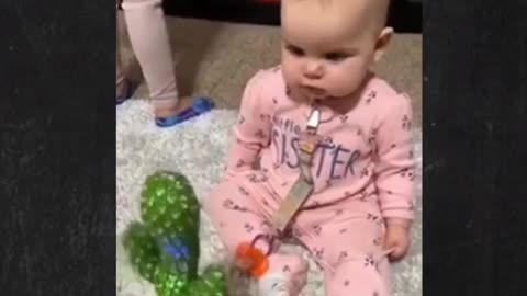 Cute baby funny movement